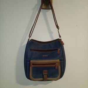 Blue and tan Multi Sac purse